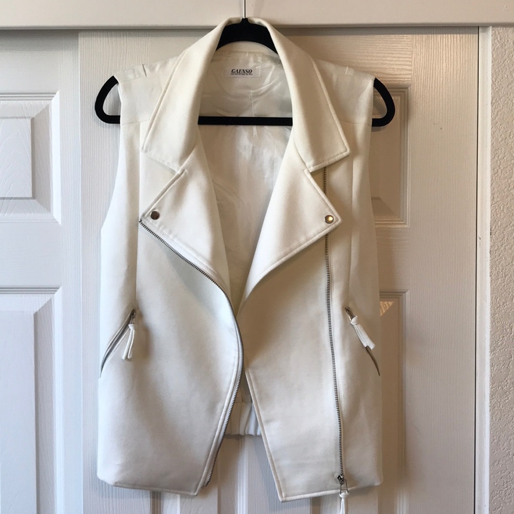 White Moto Vest